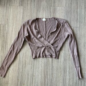 Mauve Long Sleeve Cropped Top